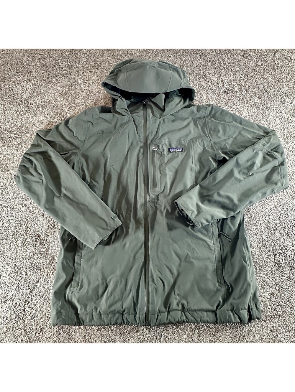 Patagonia Jacket Men's Granite Crest Rain Jacket Large L Green Waterproof